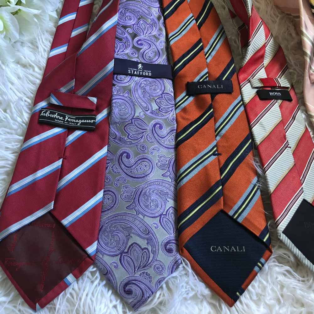 7 High End ties. $8 Each! Canali, Ferragamo, Boss